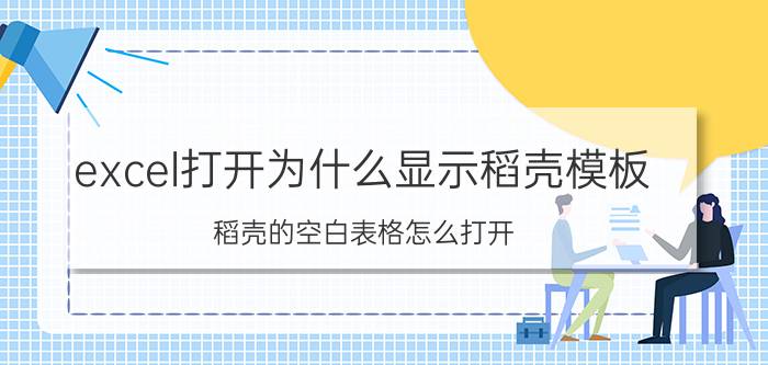 excel打开为什么显示稻壳模板 稻壳的空白表格怎么打开？